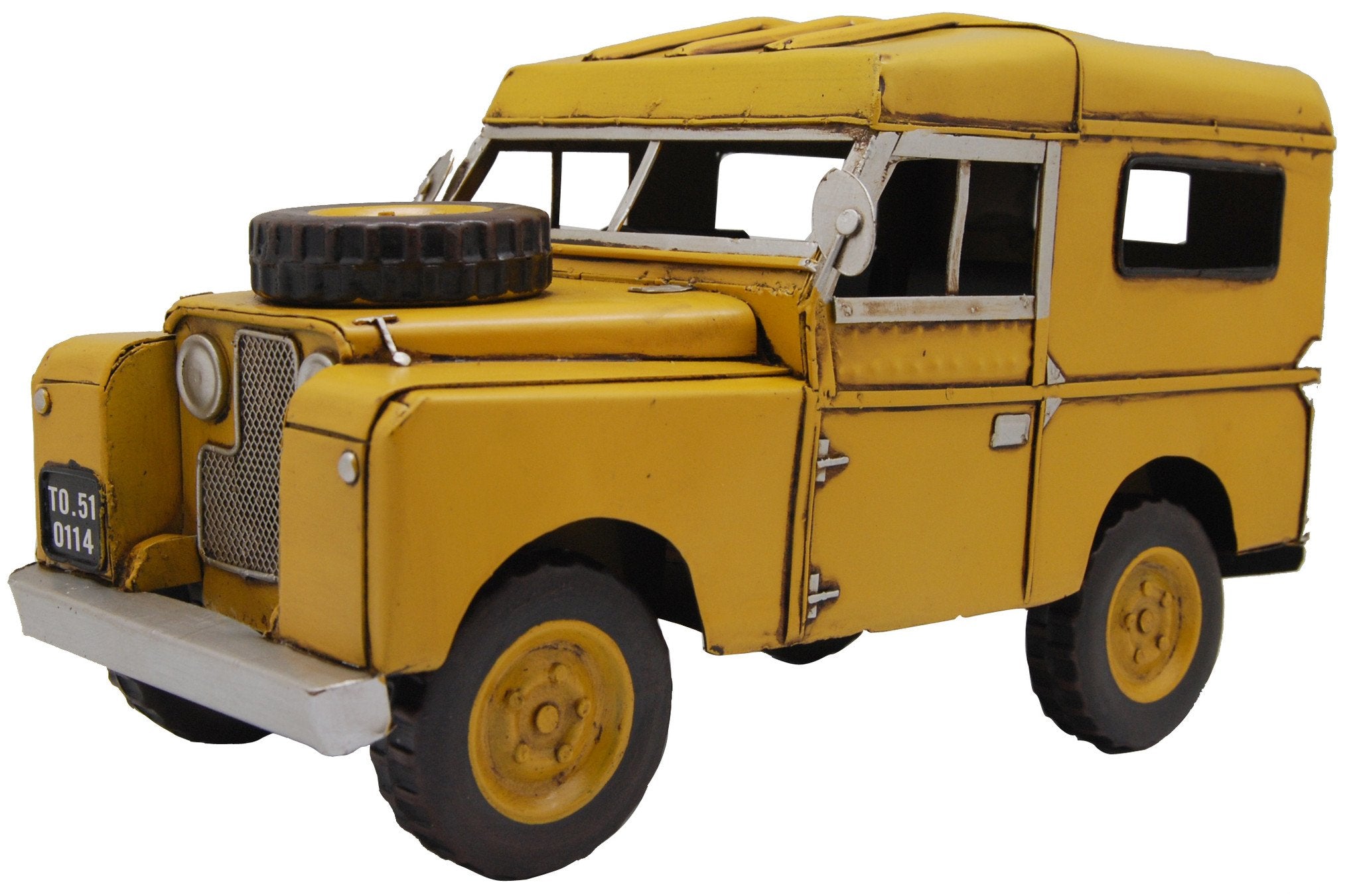 Pretty Valley Home - Retro Classic Handmade Iron '1964 Land Rover Civil Defence' Model Craft Figure