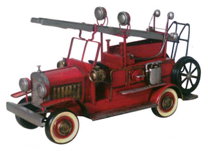 Pretty Valley Home - Retro Classic Handmade Iron 'RED FIRE ENGINE' Model Craft Figure