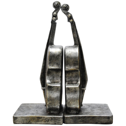 Retro Classic Handmade Resin 'Violin Bookends (2pcs) ' Model Craft Figure