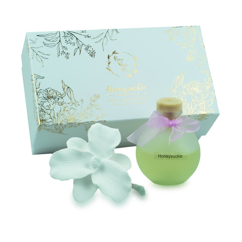 Ceramic Flower Fragrance Diffuser Set Honeysuckle 1441